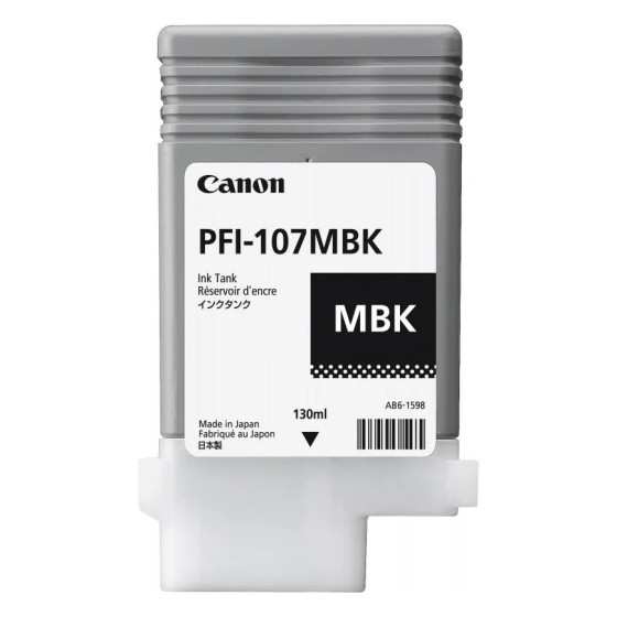 CANON PFI-107 MBK NOIR MAT - CARTOUCHE D'ENCRE CANON D'ORIGINE (6704B001AA)