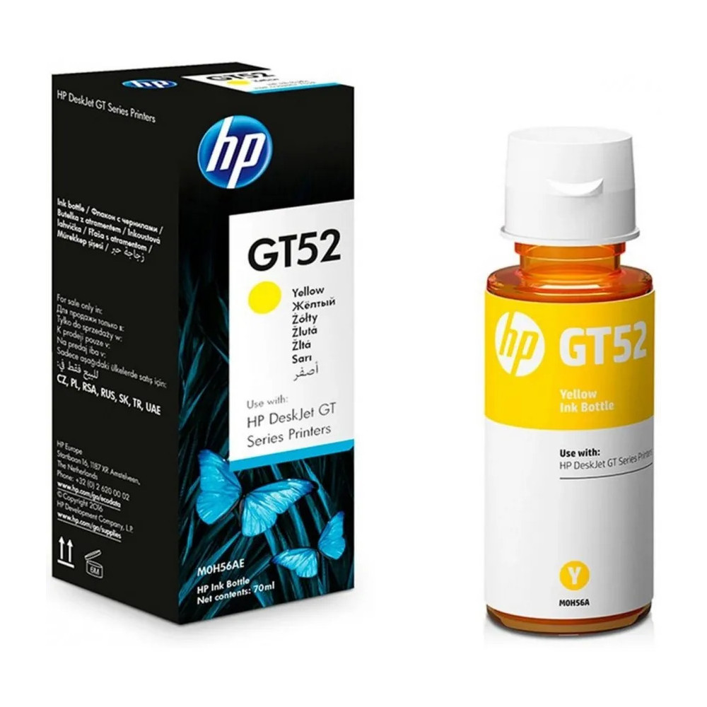 HP GT52 JAUNE - BOUTEILLE D'ENCRE HP D'ORIGINE