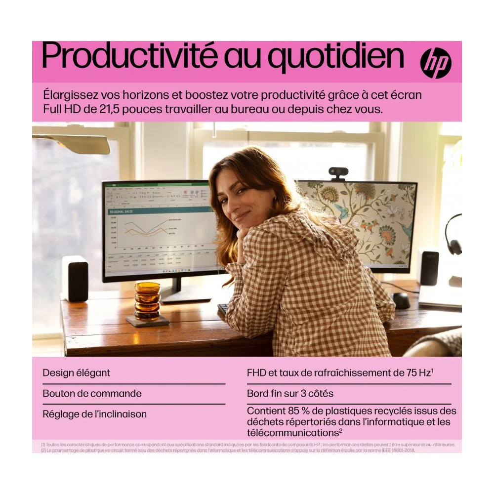 ÉCRAN 21,5" FULL HD P22 G5 (64X86AS)