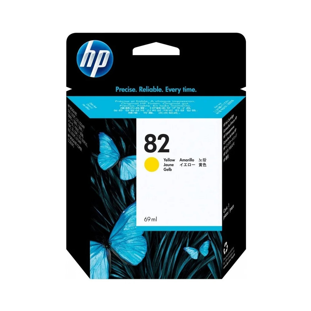 HP 82 JAUNE - CARTOUCHE D'ENCRE HP D'ORIGINE (C4913A)