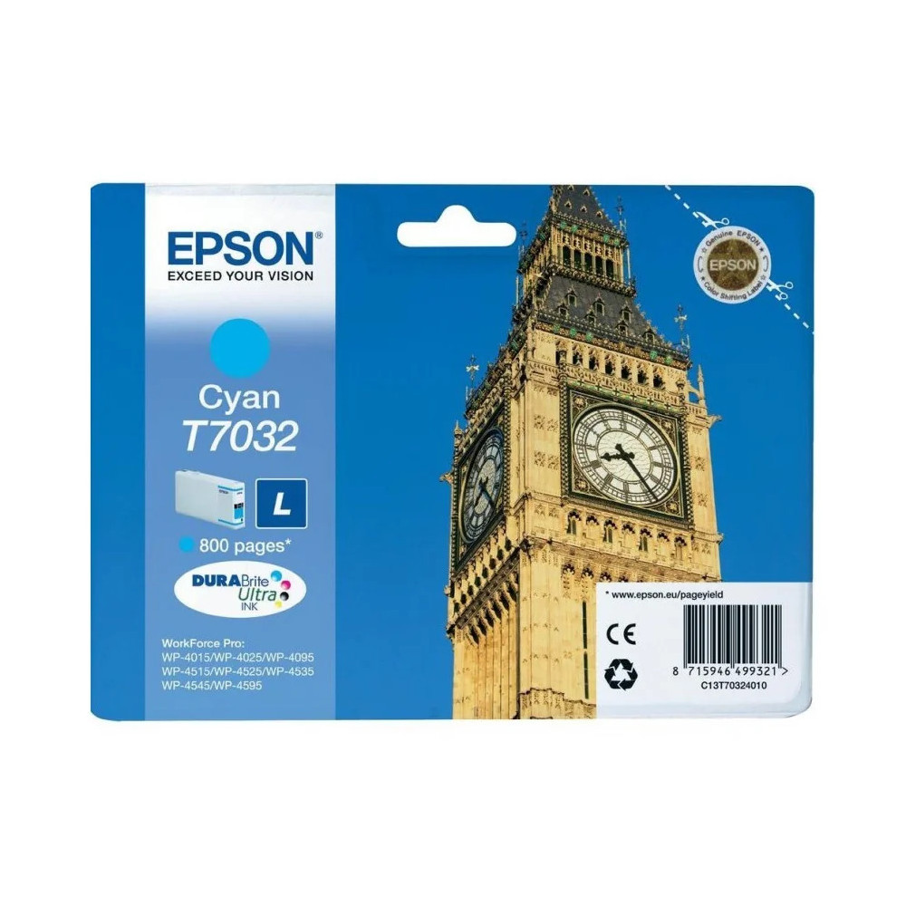 EPSON T7032 CYAN - CARTOUCHE D'ENCRE EPSON "BIG BEN" D'ORIGINE (C13T70324010)