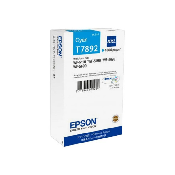 CARTOUCHE D'ENCRE EPSON ULTRA CYAN XXL (4000 PAGES)(C13T789240)