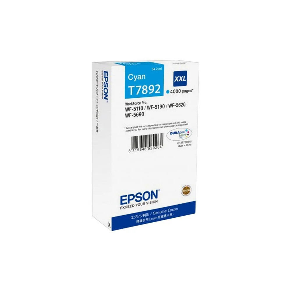 CARTOUCHE D'ENCRE EPSON ULTRA CYAN XXL (4000 PAGES)(C13T789240)