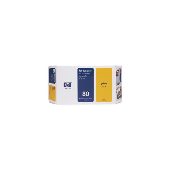 HP 80 JAUNE - CARTOUCHE D'ENCRE HP D'ORIGINE (C4848A)