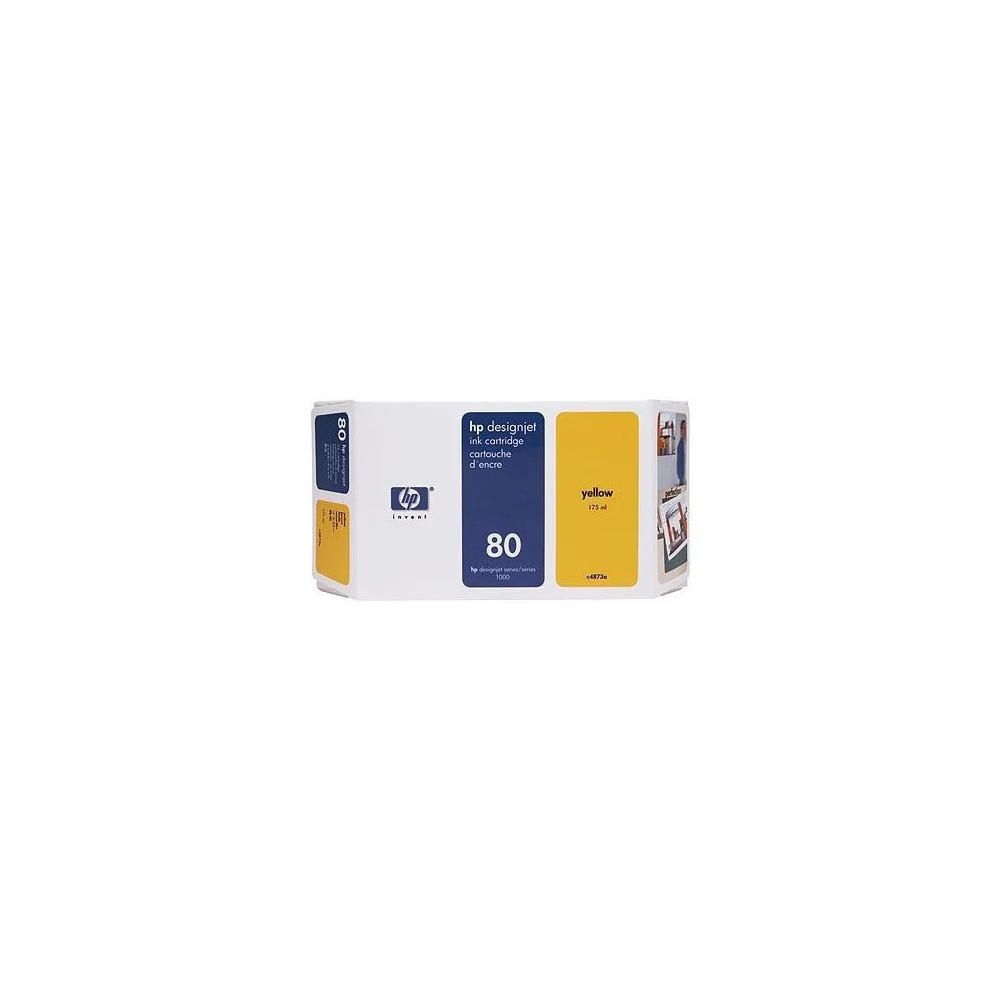HP 80 JAUNE - CARTOUCHE D'ENCRE HP D'ORIGINE (C4848A)