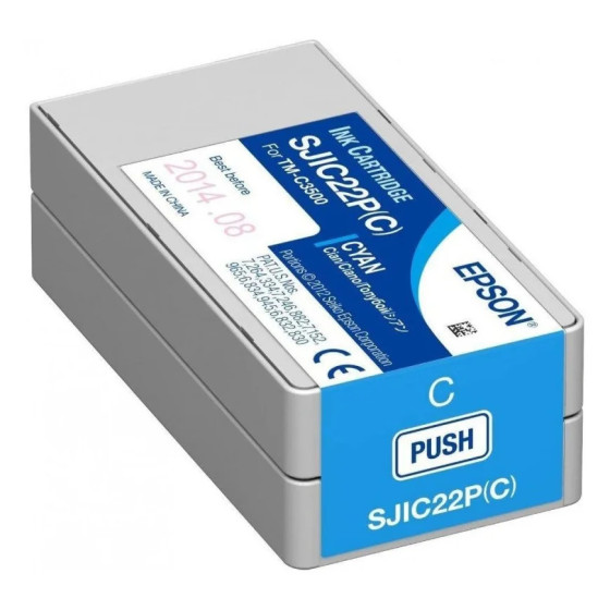 EPSON SJIC22P CYAN - CARTOUCHE D'ENCRE EPSON D'ORIGINE (C33S020602)