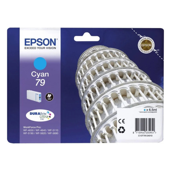 EPSON 79 CYAN - CARTOUCHE D'ENCRE EPSON "TOUR DE PISE" D'ORIGINE (C13T79124010)