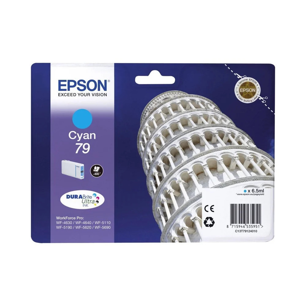 EPSON 79 CYAN - CARTOUCHE D'ENCRE EPSON "TOUR DE PISE" D'ORIGINE (C13T79124010)