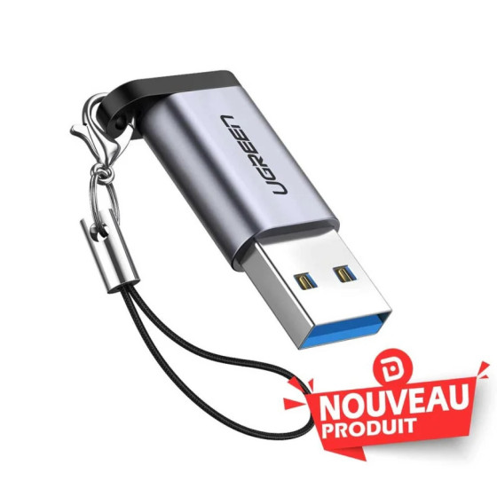 Ugreen Adap USB 3.0 to USB-C Female GRIS | Rightech.ma | Matériel I...
