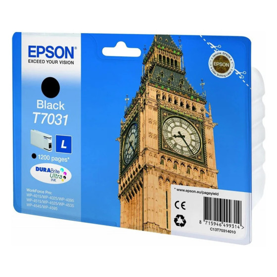 EPSON T7031 NOIR - CARTOUCHE D'ENCRE EPSON "BIG BEN" D'ORIGINE (C13T70314010)