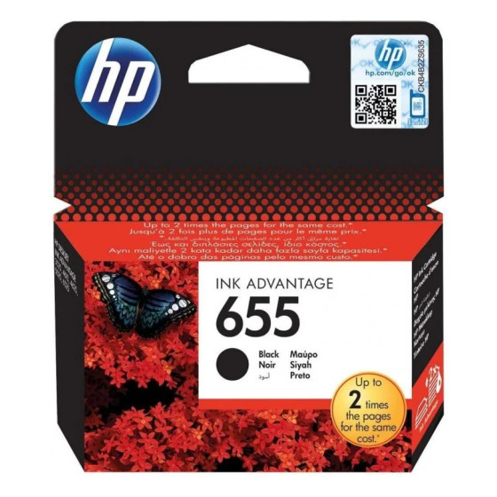 HP 655 NOIR - CARTOUCHE D'ENCRE HP D'ORIGINE (CZ109AE)