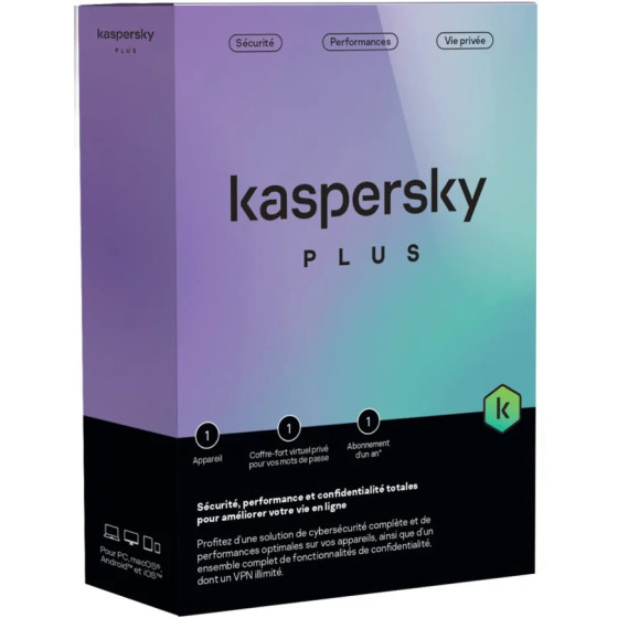 Kaspersky Plus (Internet Security) - 1 Poste / 1 an (KL10428BAFS-FF...