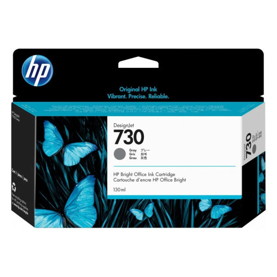 HP 730 GRIS - CARTOUCHE D'ENCRE HP D'ORIGINE (P2V66A)
