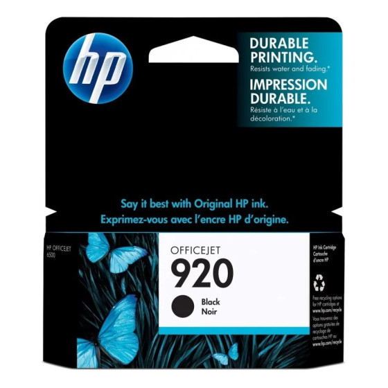 HP 920 NOIR - CARTOUCHE D'ENCRE HP D'ORIGINE (CD971AE)