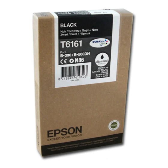 EPSON T6161 NOIR - CARTOUCHE D'ENCRE EPSON D'ORIGINE (C13T616100)
