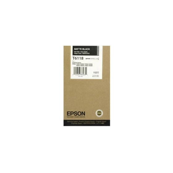 CARTOUCHE EPSON PIGMENT NOIR MAT POUR IMPRIMANTES STYLUS PRO 74XX/78XX/94XX/98XX (110ML)(C13T611800)