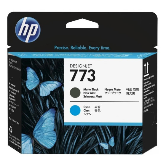 HP 773 NOIR MAT/CYAN - CARTOUCHE D'ENCRE HP D'ORIGINE (C1Q20A)