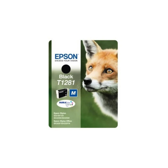 CARTOUCHE D'ENCRE EPSON NOIR T1281 RENARD DURABRITE ULTRA INK (C13T12814011)