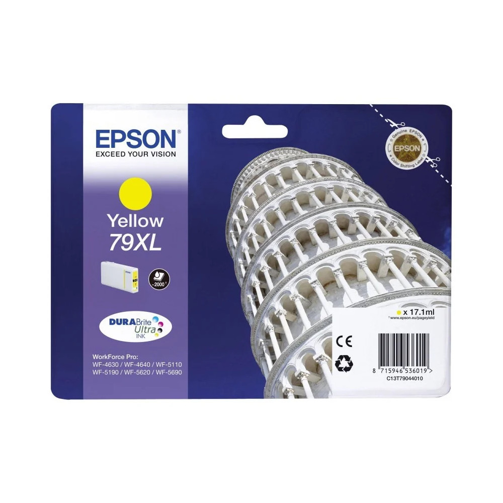 EPSON 79XL JAUNE - CARTOUCHE D'ENCRE EPSON "TOUR DE PISE" D'ORIGINE (C13T79044010)