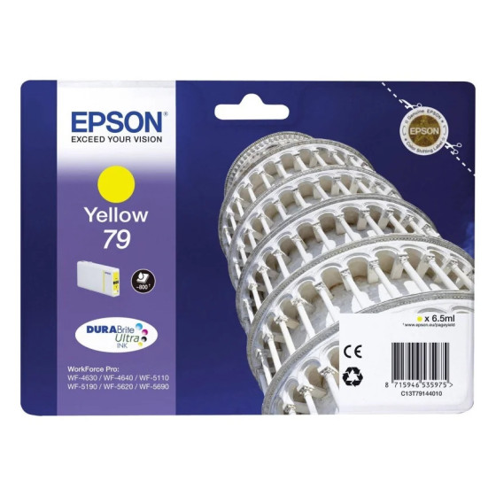 EPSON 79 JAUNE - CARTOUCHE D'ENCRE EPSON "TOUR DE PISE" D'ORIGINE (C13T79144010)