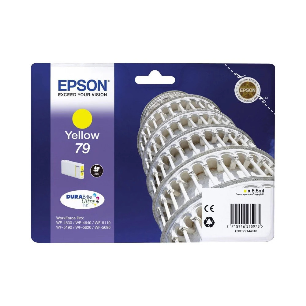 EPSON 79 JAUNE - CARTOUCHE D'ENCRE EPSON "TOUR DE PISE" D'ORIGINE (C13T79144010)