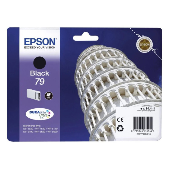 CARTOUCHE D'ENCRE EPSON (TOUR DE PISE) T7911 - NOIRE (C13T79114010)