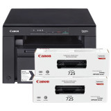 Imprimante A4 Multifonction Laser Monochrome Canon i-SENSYS MF3010 +2 Toner 725 (5252B034AA)