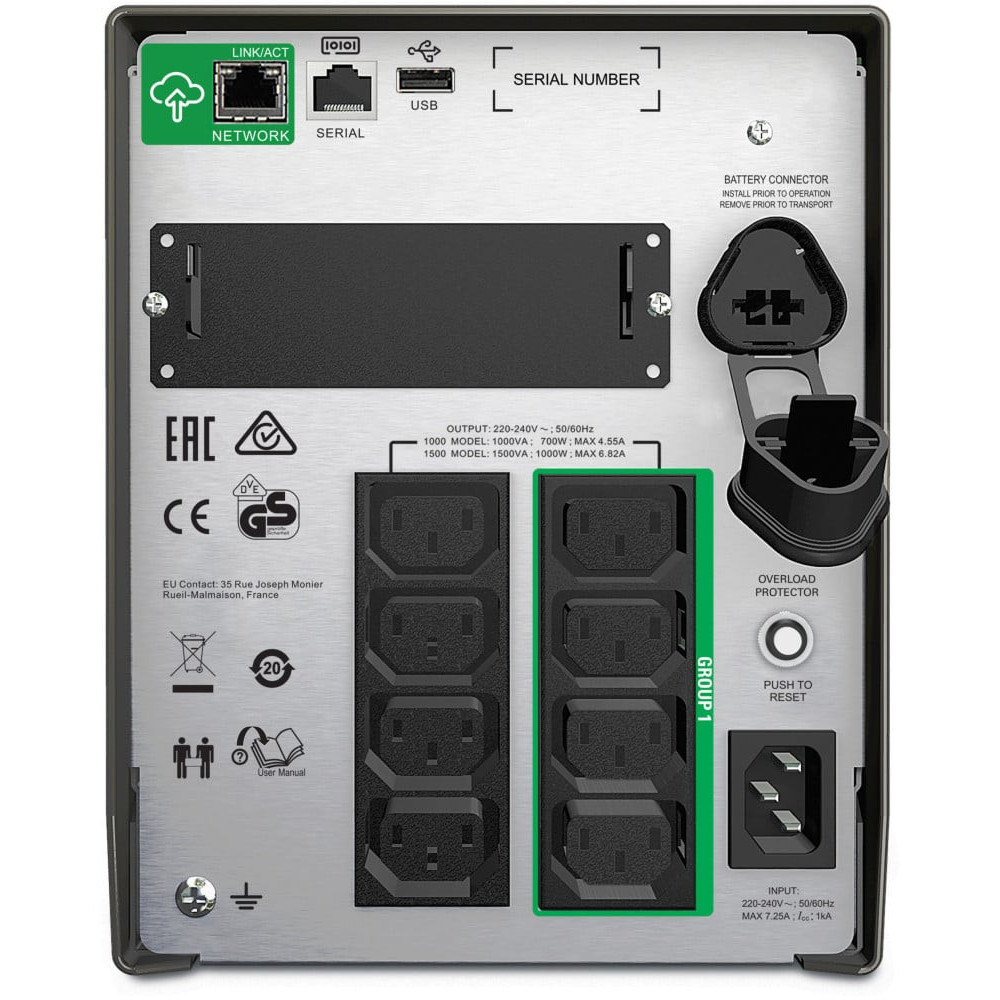 ONDULEUR LINE-INTERACTIVE APC SMART-UPS 1000VA - 230V (SMT1000IC)