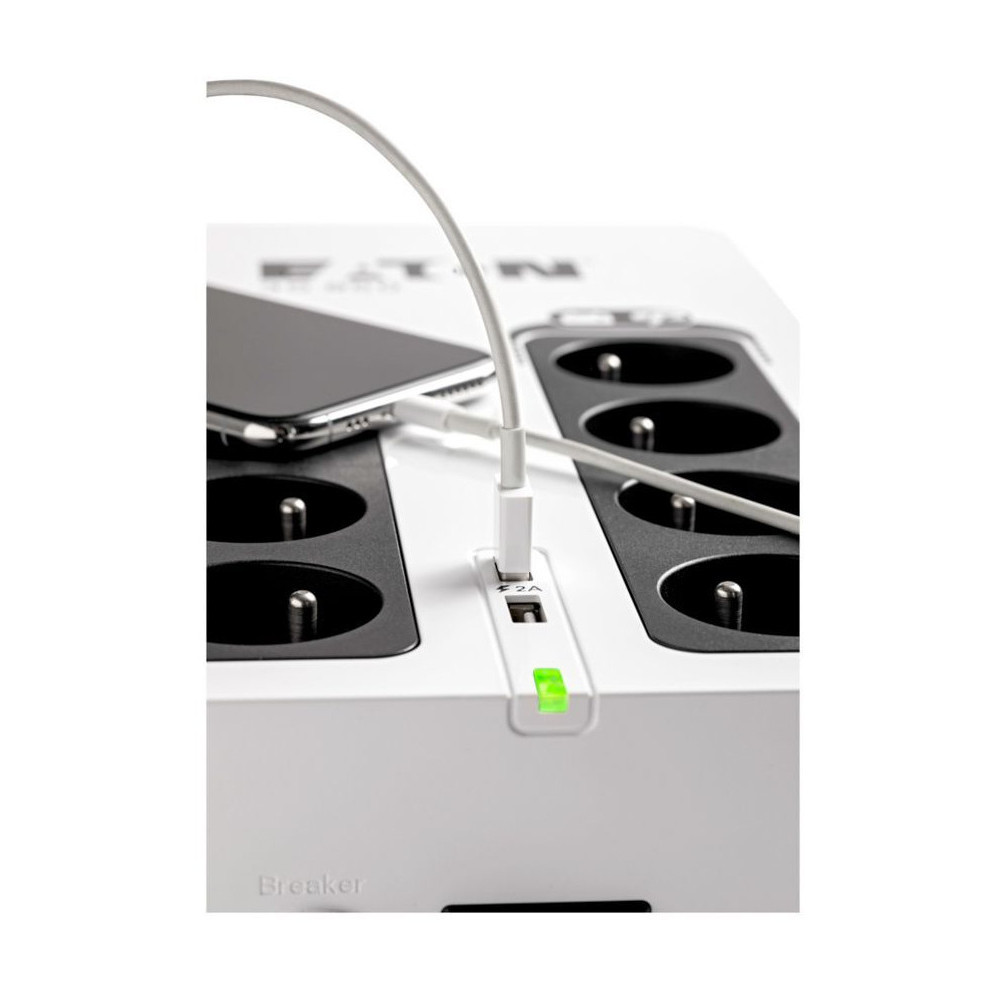 ONDULEUR OFF-LINE UPS EATON 3S GÉN2 - 420 W / 700 VA - 8 PRISES FR + 2 USB (3S700F)