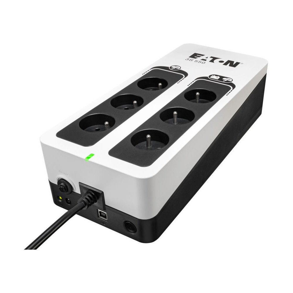ONDULEUR OFF-LINE UPS EATON 3S GÉN2 - 330 W / 550 VA - 6 PRISES FR + USB (3S550F)