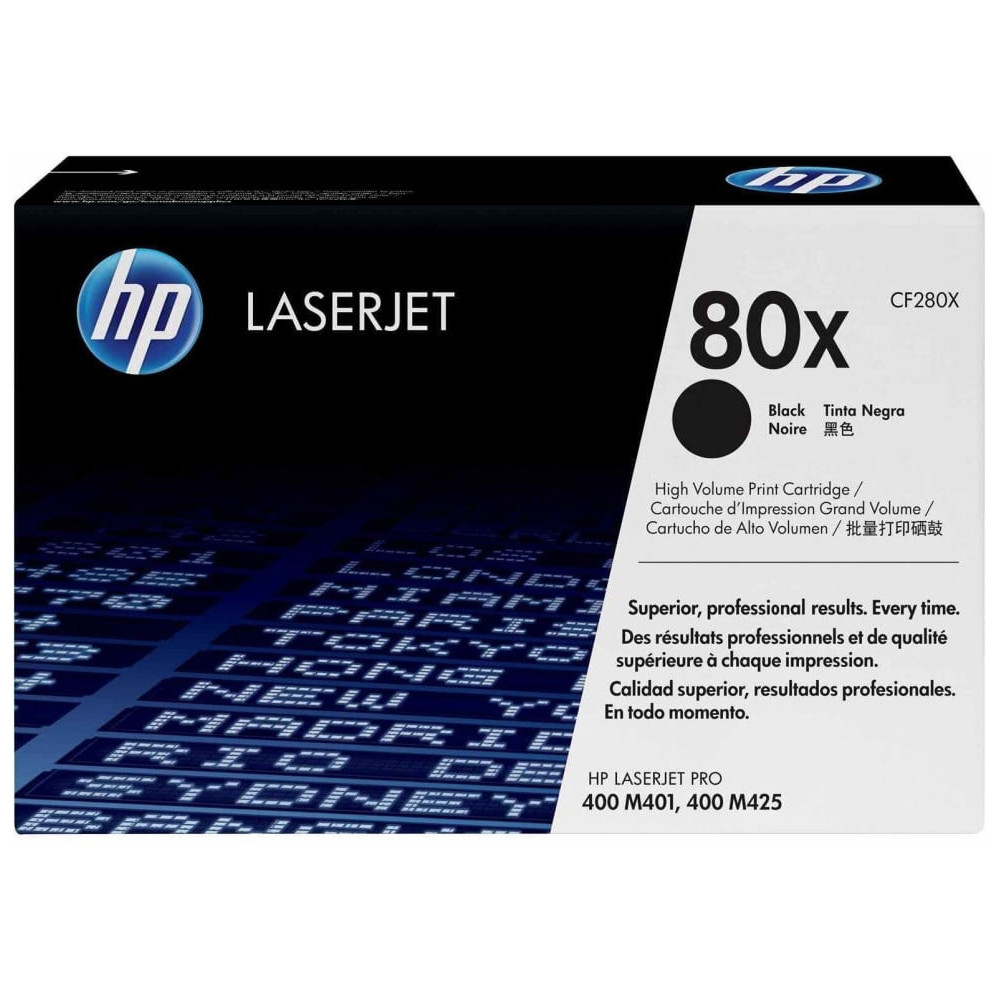 HP 80X NOIR (CF280X) - TONER GRANDE CAPACITÉ HP LASERJET D'ORIGINE ...