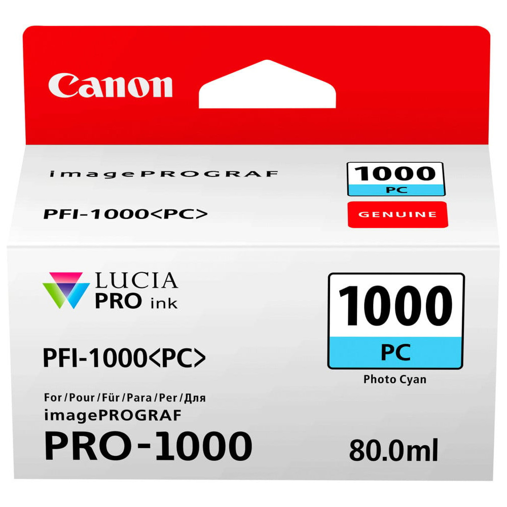 CANON PFI-1000PC CYAN PHOTO - CARTOUCHE D'ENCRE CANON D'ORIGINE (0550C001AA)