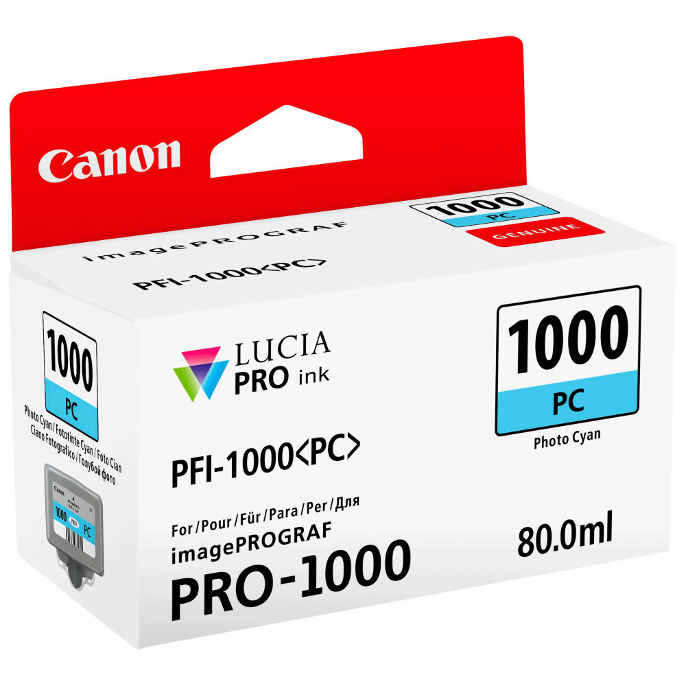 CANON PFI-1000PC CYAN PHOTO - CARTOUCHE D'ENCRE CANON D'ORIGINE (0550C001AA)