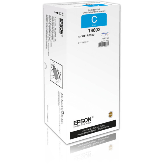 UNITÉ D'ALIMENTATION EN ENCRE CYAN XXL POUR EPSON WF-R8590 (C13T869240)