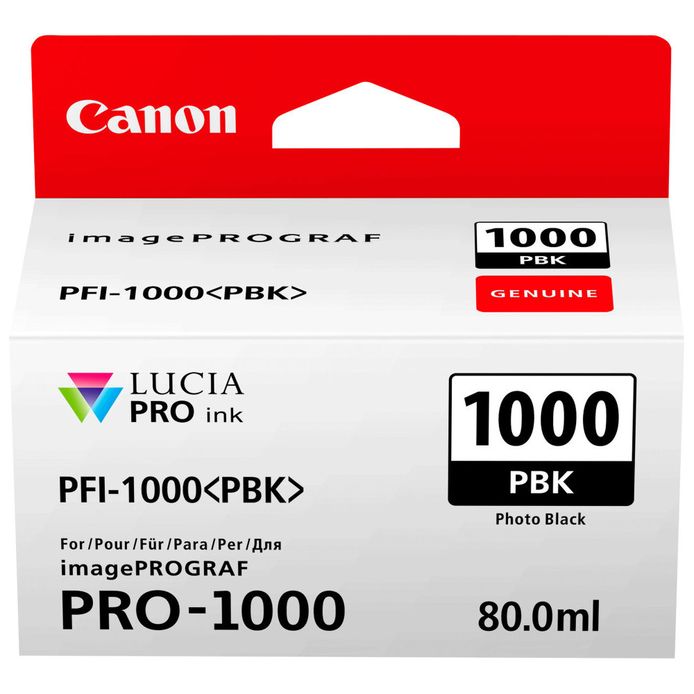 CANON PFI-1000PBK NOIR PHOTO - CARTOUCHE D'ENCRE CANON D'ORIGINE (0546C001AA)