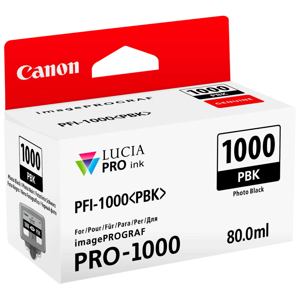 CANON PFI-1000PBK NOIR PHOTO - CARTOUCHE D'ENCRE CANON D'ORIGINE (0546C001AA)
