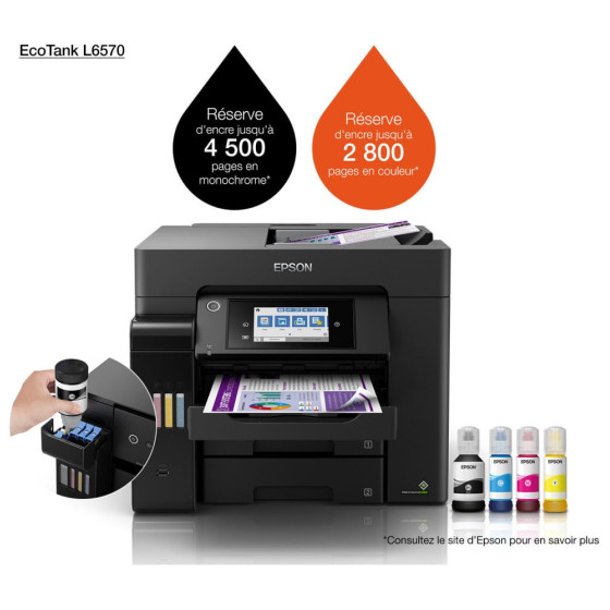 Epson EcoTank L6570 Imprimante multifonction à réservoirs rechargeables (C11CJ29403)