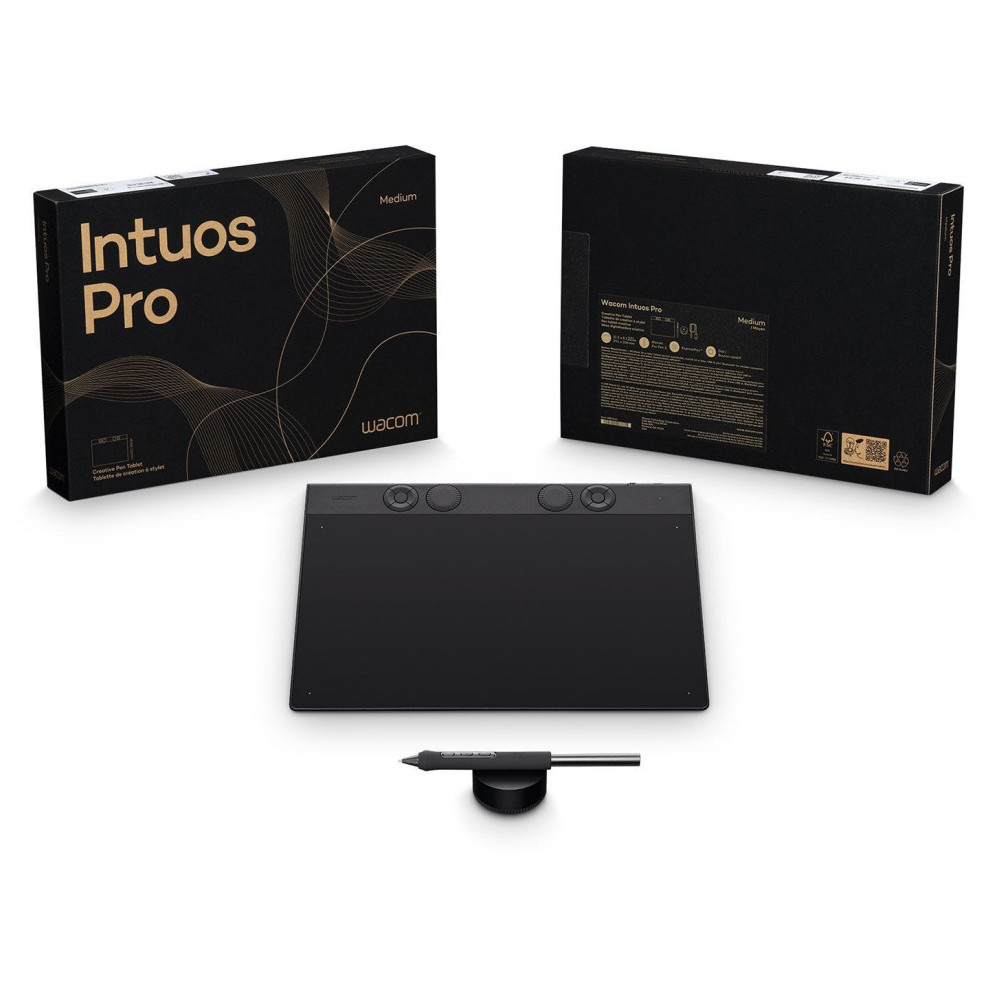  TABLETTE GRAPHIQUE À STYLET WACOM INTUOS PRO MEDIUM - BLUETOOTH (PTK670K0B)