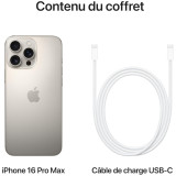  iPhone 16 Pro Max 256 Go | Couleur Titane naturel (MYWY3ZD/A)