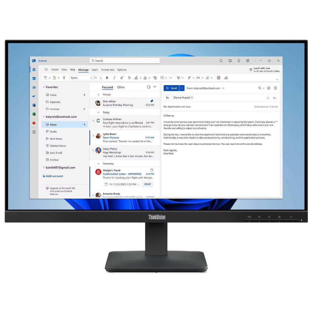 ÉCRAN PLAT 24" LENOVO THINKVISION S24-4E (64B5KAT1EU)
