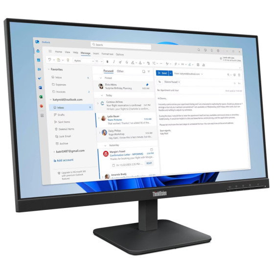  ÉCRAN PLAT 24" LENOVO THINKVISION S24-4E (64B5KAT1EU)