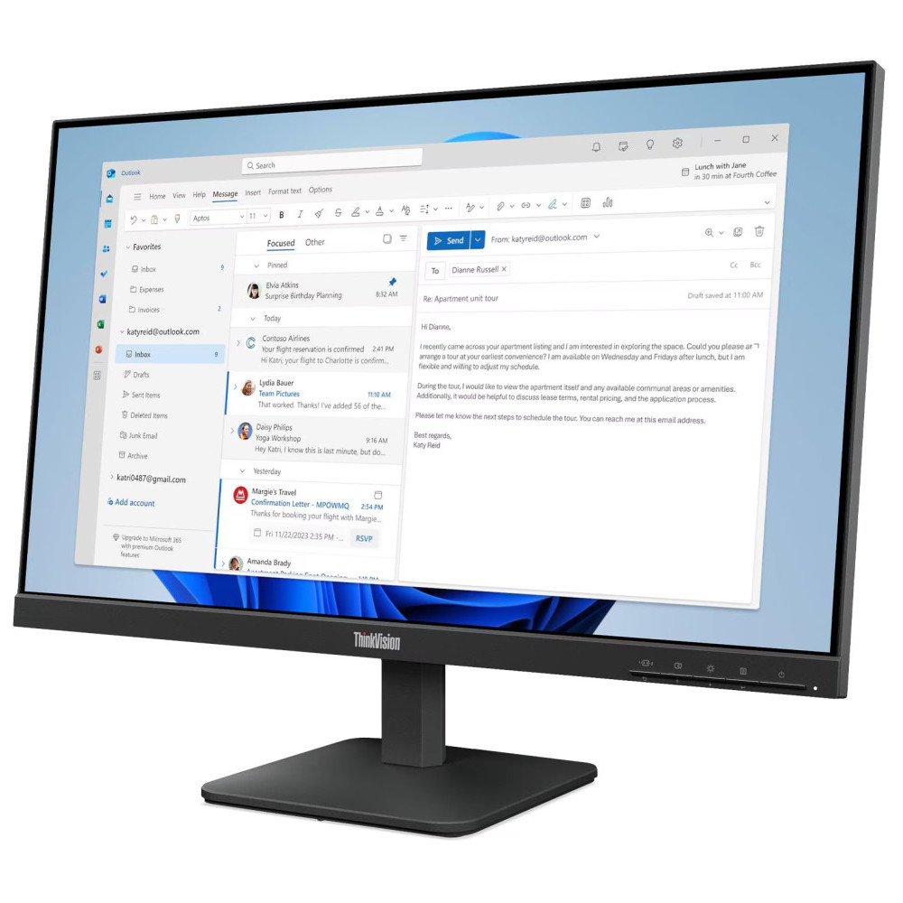  ÉCRAN PLAT 24" LENOVO THINKVISION S24-4E (64B5KAT1EU)