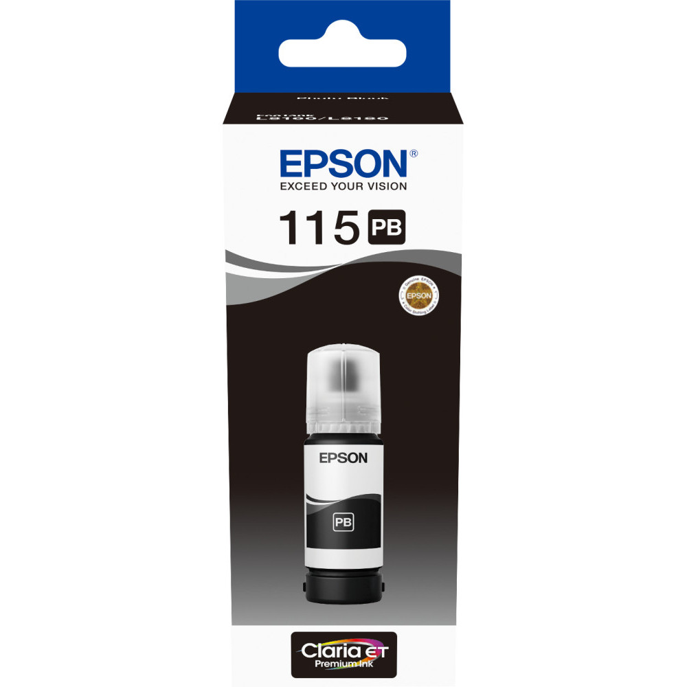 EPSON 115 PHOTO NOIR - BOUTEILLE D'ENCRE EPSON ECOTANK D'ORIGINE (C13T07D14A)