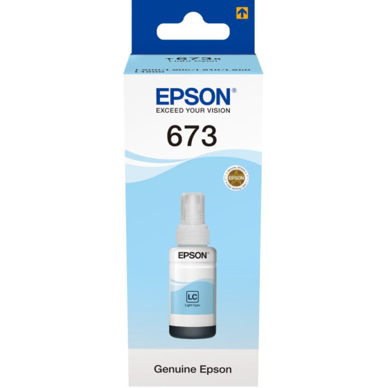 EPSON 673 LC (T6735) CYAN CLAIR - BOUTEILLE D'ENCRE EPSON D'ORIGINE (C13T67354A)