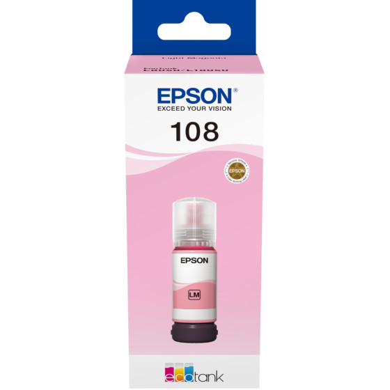  EPSON 108 MAGENTA CLAIR - BOUTEILLE D'ENCRE EPSON ECOTANK D'ORIGINE (C13T09C64A)