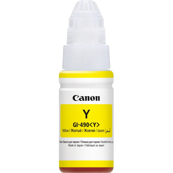  CANON GI-490 Y JAUNE - BOUTEILLE D'ENCRE CANON D'ORIGINE (0666C001AC)