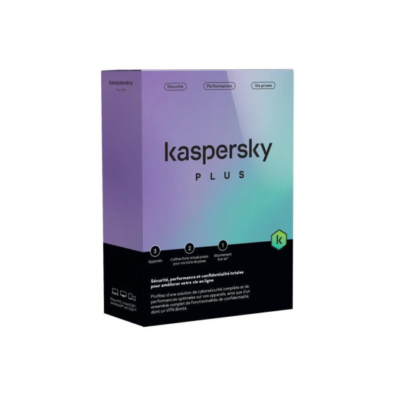 Kaspersky Plus (équivalent à Internet Security) - 3 Postes / 1 an (KL10428BCFS-FFPMAG)