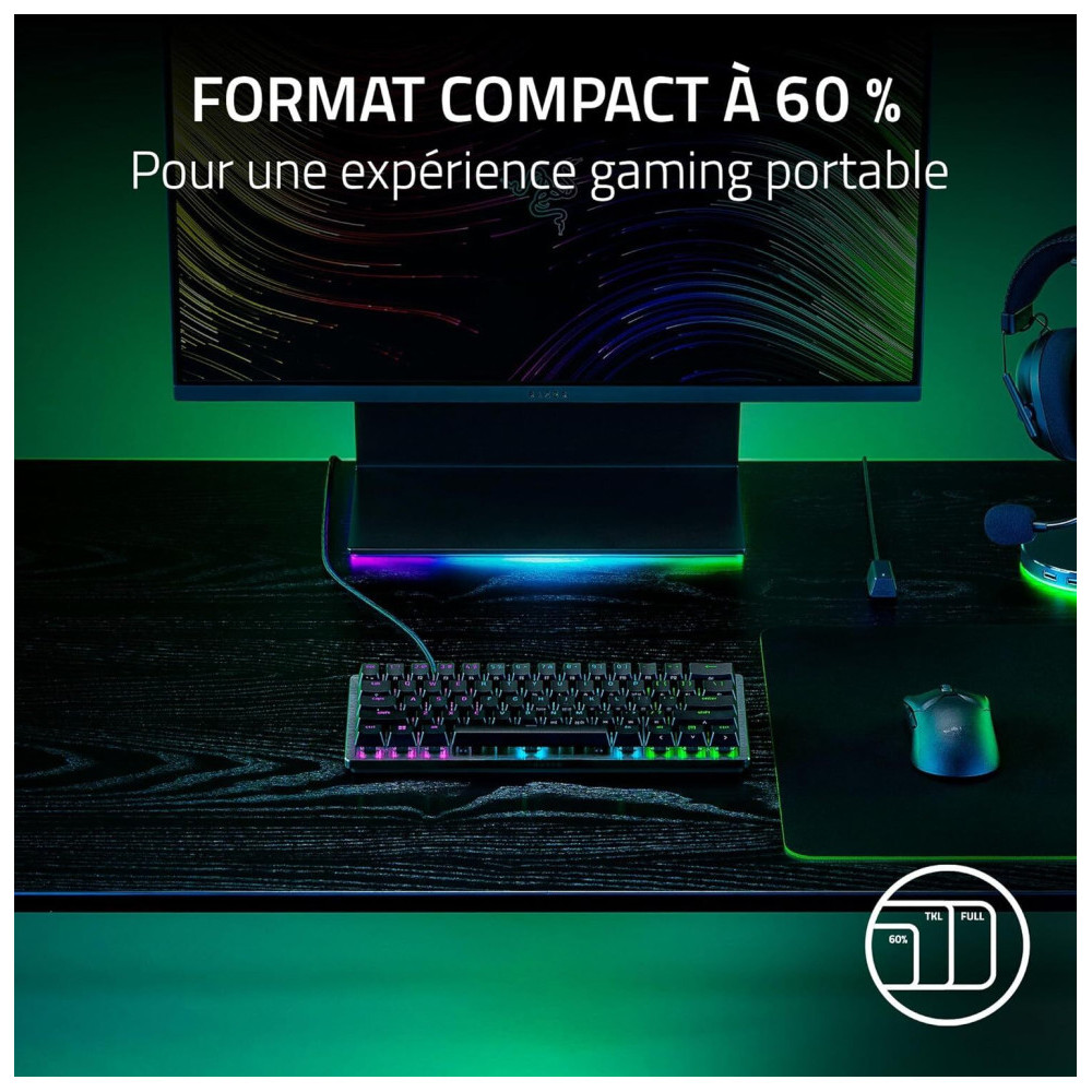  Clavier Gamer Razer Huntsman V3 Pro Mini USB - AZERTY (RZ03-04990500-R3F1)