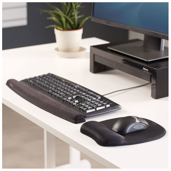  Tapis de souris - repose-poignet Ergo Mousse Noir  (9176501)