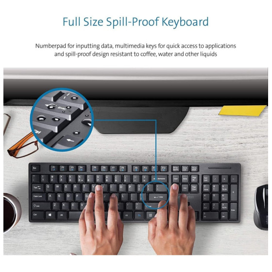  Ensemble sans fil souris + clavier Kensington compact Pro Fit - AZERTY (K75230FR)